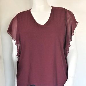 Worthington Flutter Sleeve Blouse